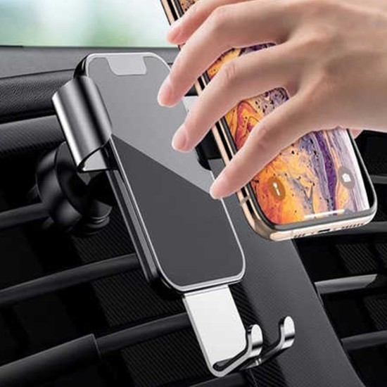 Air Vent Car Phone Holder - Square Shape Strong Grip Air Outlets Ball Head Car Mount Bracket Mobile Holder For All Type Of Car- Black Air Vent Car Phone Holder - Square Shape Strong Grip Air Outlets Ball Head Car Mount Bracket Mobile Holder For All Type Of Car- Black