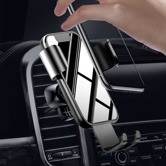 Air Vent Car Phone Holder - Square Shape Strong Grip Air Outlets Ball Head Car Mount Bracket Mobile Holder For All Type Of Car- Black Air Vent Car Phone Holder - Square Shape Strong Grip Air Outlets Ball Head Car Mount Bracket Mobile Holder For All Type Of Car- Black
