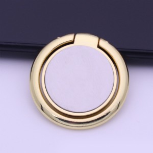 1PC Magnetic Ring Mobile Phone Holder - Solid Color Ring Bracket Alloy Phone Fastened Ring 360 Rotating Desktop Stand - Golden