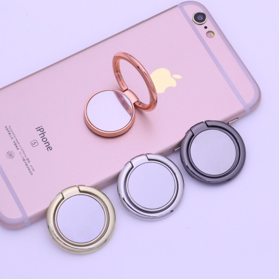 1PC Magnetic Ring Mobile Phone Holder - Solid Color Ring Bracket Alloy Phone Fastened Ring 360 Rotating Desktop Stand - Shiny Silver 1PC Magnetic Ring Mobile Phone Holder - Solid Color Ring Bracket Alloy Phone Fastened Ring 360 Rotating Desktop Stand - Shiny Silver