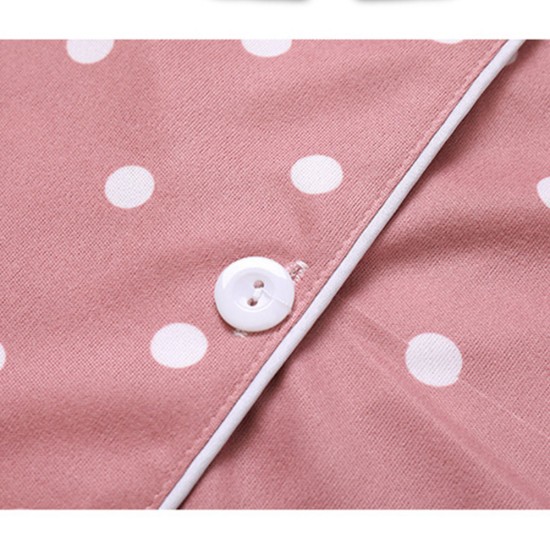 2Pcs Floral Printed Pajama Set - Solid Color Round Collar Neck Long Sleeves With Trouser Sleepwear For Women Nightwear - Barbie Pink 2Pcs Floral Printed Pajama Set - Solid Color Round Collar Neck Long Sleeves With Trouser Sleepwear For Women Nightwear - Barbie Pink