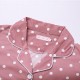 2Pcs Polka Printed Pajama Set - Solid Color Round Collar Neck Long Sleeves With Trouser Sleepwear For Women Nightwear - White Black
