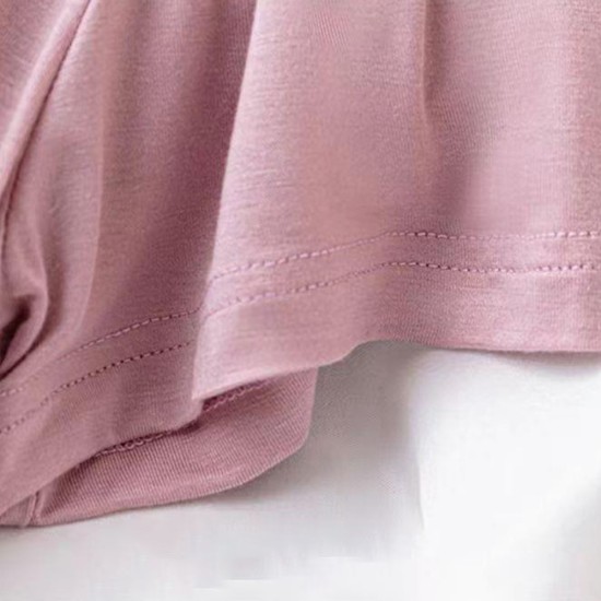 3Pcs Solid Color Pajama Set - V Neck Half Sleeves Short Trouser Shirt With Long Shirt Sleepwear For Women Nightwear - Black 3Pcs Solid Color Pajama Set - V Neck Half Sleeves Short Trouser Shirt With Long Shirt Sleepwear For Women Nightwear - Black