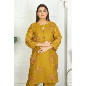2 Piece Kurti Salwar Embroidery Set - Pure Cotton Collection Stylish Solid Color Light Weight Cotton Fabric Suit Top Bottom Salwar Kameez Indian Pakistani Embroidered Suit For Event Party Outdoor Dress - Golden 2 Piece Kurti Salwar Embroidery Set - Pure Cotton Collection Stylish Solid Color Light Weight Cotton Fabric Suit Top Bottom Salwar Kameez Indian Pakistani Embroidered Suit For Event Party Outdoor Dress - Golden