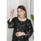 2 Piece Kurti Salwar Embroidery Set - Pure Cotton Collection Stylish Solid Color Light Weight Cotton Fabric Suit Top Bottom Salwar Kameez Indian Pakistani Embroidered Suit For Event Party Outdoor Dress - Black