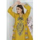 2 Piece Kurti Salwar Embroidery Set - Pure Cotton Collection Stylish Solid Color Light Weight Cotton Fabric Suit Top Bottom Salwar Kameez Indian Pakistani Embroidered Suit For Event Party Outdoor Dress - Golden