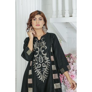 2 Piece Kurti Salwar Embroidery Set - Pure Cotton Collection Stylish Solid Color Light Weight Cotton Fabric Suit Top Bottom Salwar Kameez Indian Pakistani Embroidered Suit For Event Party Outdoor Dress - Black 2 Piece Kurti Salwar Embroidery Set - Pure Cotton Collection Stylish Solid Color Light Weight Cotton Fabric Suit Top Bottom Salwar Kameez Indian Pakistani Embroidered Suit For Event Party Outdoor Dress - Black