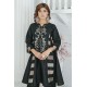 2 Piece Kurti Salwar Embroidery Set - Pure Cotton Collection Stylish Solid Color Light Weight Cotton Fabric Suit Top Bottom Salwar Kameez Indian Pakistani Embroidered Suit For Event Party Outdoor Dress - Black