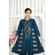2 Piece Kurti Salwar Embroidery Set - Pure Cotton Collection Stylish Solid Color Light Weight Cotton Fabric Suit Top Bottom Salwar Kameez Indian Pakistani Embroidered Suit For Event Party Outdoor Dress - Dark Blue