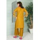 2 Piece Kurti Salwar Embroidery Set - Pure Cotton Collection Stylish Solid Color Light Weight Cotton Fabric Suit Top Bottom Salwar Kameez Indian Pakistani Embroidered Suit For Event Party Outdoor Dress - Golden
