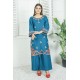 2 Piece Kurti Salwar Embroidery Set - Pure Cotton Collection Stylish Solid Color Light Weight Cotton Fabric Suit Top Bottom Salwar Kameez Indian Pakistani Embroidered Suit For Event Party Outdoor Dress - Dark Blue