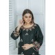 2 Piece Kurti Salwar Embroidery Set - Pure Cotton Collection Stylish Solid Color Light Weight Cotton Fabric Suit Top Bottom Salwar Kameez Indian Pakistani Embroidered Suit For Event Party Outdoor Dress - Black