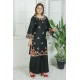 2 Piece Kurti Salwar Embroidery Set - Pure Cotton Collection Stylish Solid Color Light Weight Cotton Fabric Suit Top Bottom Salwar Kameez Indian Pakistani Embroidered Suit For Event Party Outdoor Dress - Black