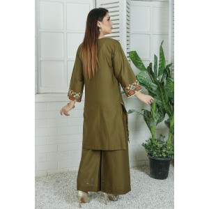 2 Piece Kurti Salwar Embroidery Set - Pure Cotton Collection Stylish Solid Color Light Weight Cotton Fabric Suit Top Bottom Salwar Kameez Indian Pakistani Embroidered Suit For Event Party Outdoor Dress - Dark Green 2 Piece Kurti Salwar Embroidery Set - Pure Cotton Collection Stylish Solid Color Light Weight Cotton Fabric Suit Top Bottom Salwar Kameez Indian Pakistani Embroidered Suit For Event Party Outdoor Dress - Dark Green