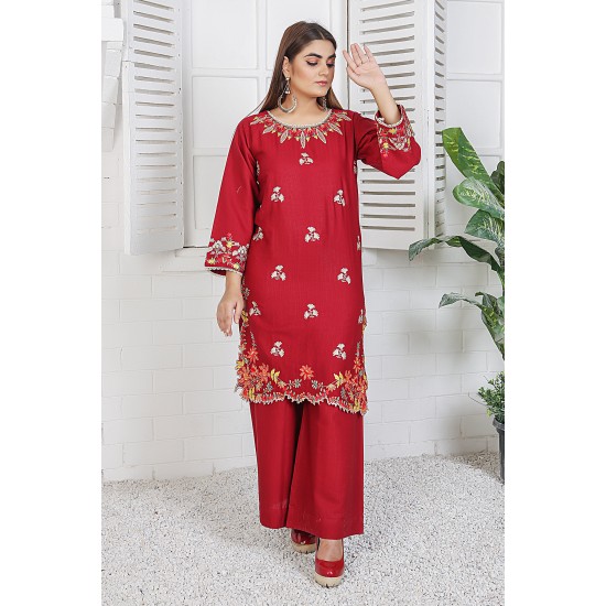 2 Piece Kurti Salwar Embroidery Set - Pure Cotton Collection Stylish Solid Color Light Weight Cotton Fabric Suit Top Bottom Salwar Kameez Indian Pakistani Embroidered Suit For Event Party Outdoor Dress - Maroon 2 Piece Kurti Salwar Embroidery Set - Pure Cotton Collection Stylish Solid Color Light Weight Cotton Fabric Suit Top Bottom Salwar Kameez Indian Pakistani Embroidered Suit For Event Party Outdoor Dress - Maroon