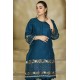 2 Piece Kurti Salwar Embroidery Set - Pure Cotton Collection Stylish Solid Color Light Weight Cotton Fabric Suit Top Bottom Salwar Kameez Indian Pakistani Embroidered Suit For Event Party Outdoor Dress - Dark Blue