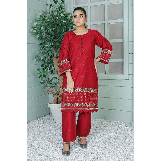 2 Piece Kurti Salwar Embroidery Set - Pure Cotton Collection Stylish Solid Color Light Weight Cotton Fabric Suit Top Bottom Salwar Kameez Indian Pakistani Embroidered Suit For Event Party Outdoor Dress - Maroon 2 Piece Kurti Salwar Embroidery Set - Pure Cotton Collection Stylish Solid Color Light Weight Cotton Fabric Suit Top Bottom Salwar Kameez Indian Pakistani Embroidered Suit For Event Party Outdoor Dress - Maroon