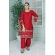 2 Piece Kurti Salwar Embroidery Set - Pure Cotton Collection Stylish Solid Color Light Weight Cotton Fabric Suit Top Bottom Salwar Kameez Indian Pakistani Embroidered Suit For Event Party Outdoor Dress - Maroon 2 Piece Kurti Salwar Embroidery Set - Pure Cotton Collection Stylish Solid Color Light Weight Cotton Fabric Suit Top Bottom Salwar Kameez Indian Pakistani Embroidered Suit For Event Party Outdoor Dress - Maroon