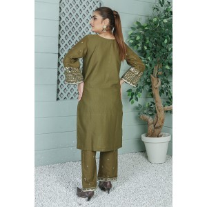 2 Piece Kurti Salwar Embroidery Set - Pure Cotton Collection Stylish Solid Color Light Weight Cotton Fabric Suit Top Bottom Salwar Kameez Indian Pakistani Embroidered Suit For Event Party Outdoor Dress - Dark Green 2 Piece Kurti Salwar Embroidery Set - Pure Cotton Collection Stylish Solid Color Light Weight Cotton Fabric Suit Top Bottom Salwar Kameez Indian Pakistani Embroidered Suit For Event Party Outdoor Dress - Dark Green