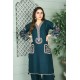 2 Piece Kurti Salwar Embroidery Set - Pure Cotton Collection Stylish Solid Color Light Weight Cotton Fabric Suit Top Bottom Salwar Kameez Indian Pakistani Embroidered Suit For Event Party Outdoor Dress - Dark Blue