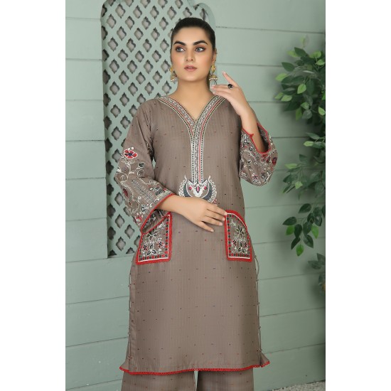 2 Piece Kurti Salwar Embroidery Set - Pure Cotton Collection Stylish Solid Color Light Weight Cotton Fabric Suit Top Bottom Salwar Kameez Indian Pakistani Embroidered Suit For Event Party Outdoor Dress - Khaki 2 Piece Kurti Salwar Embroidery Set - Pure Cotton Collection Stylish Solid Color Light Weight Cotton Fabric Suit Top Bottom Salwar Kameez Indian Pakistani Embroidered Suit For Event Party Outdoor Dress - Khaki