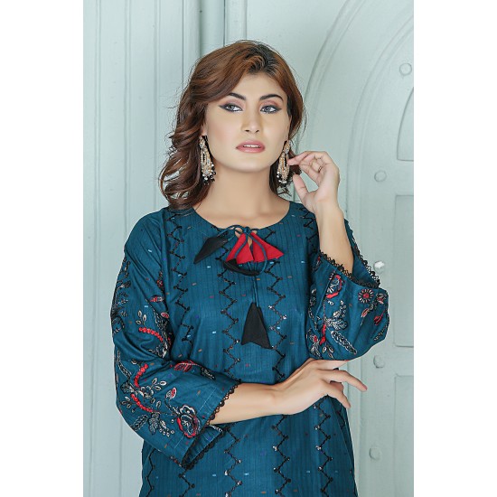 2 Piece Kurti Salwar Embroidery Set - Pure Cotton Collection Stylish Solid Color Light Weight Cotton Fabric Suit Top Bottom Salwar Kameez Indian Pakistani Embroidered Suit For Event Party Outdoor Dress - Dark Blue 2 Piece Kurti Salwar Embroidery Set - Pure Cotton Collection Stylish Solid Color Light Weight Cotton Fabric Suit Top Bottom Salwar Kameez Indian Pakistani Embroidered Suit For Event Party Outdoor Dress - Dark Blue