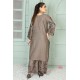 2 Piece Kurti Salwar Embroidery Set - Pure Cotton Collection Stylish Solid Color Light Weight Cotton Fabric Suit Top Bottom Salwar Kameez Indian Pakistani Embroidered Suit For Event Party Outdoor Dress - Khaki
