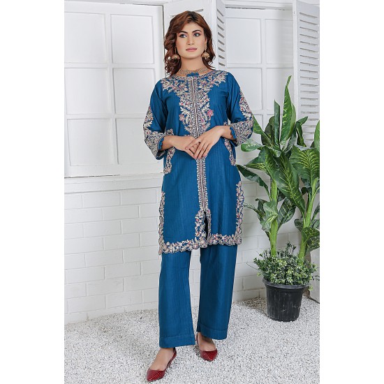 2 Piece Kurti Salwar Embroidery Set - Pure Cotton Collection Stylish Solid Color Light Weight Cotton Fabric Suit Top Bottom Salwar Kameez Indian Pakistani Embroidered Suit For Event Party Outdoor Dress - Dark Blue 2 Piece Kurti Salwar Embroidery Set - Pure Cotton Collection Stylish Solid Color Light Weight Cotton Fabric Suit Top Bottom Salwar Kameez Indian Pakistani Embroidered Suit For Event Party Outdoor Dress - Dark Blue