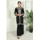 2 Piece Kurti Salwar Embroidery Set - Pure Cotton Collection Stylish Solid Color Light Weight Cotton Fabric Suit Top Bottom Salwar Kameez Indian Pakistani Embroidered Suit For Event Party Outdoor Dress - Black