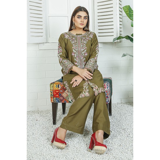 2 Piece Kurti Salwar Embroidery Set - Pure Cotton Collection Stylish Solid Color Light Weight Cotton Fabric Suit Top Bottom Salwar Kameez Indian Pakistani Embroidered Suit For Event Party Outdoor Dress - Dark Green 2 Piece Kurti Salwar Embroidery Set - Pure Cotton Collection Stylish Solid Color Light Weight Cotton Fabric Suit Top Bottom Salwar Kameez Indian Pakistani Embroidered Suit For Event Party Outdoor Dress - Dark Green