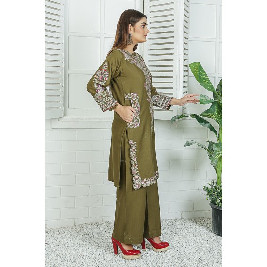 2 Piece Kurti Salwar Embroidery Set - Pure Cotton Collection Stylish Solid Color Light Weight Cotton Fabric Suit Top Bottom Salwar Kameez Indian Pakistani Embroidered Suit For Event Party Outdoor Dress - Dark Green 2 Piece Kurti Salwar Embroidery Set - Pure Cotton Collection Stylish Solid Color Light Weight Cotton Fabric Suit Top Bottom Salwar Kameez Indian Pakistani Embroidered Suit For Event Party Outdoor Dress - Dark Green