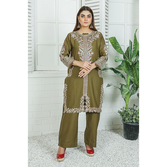 2 Piece Kurti Salwar Embroidery Set - Pure Cotton Collection Stylish Solid Color Light Weight Cotton Fabric Suit Top Bottom Salwar Kameez Indian Pakistani Embroidered Suit For Event Party Outdoor Dress - Dark Green 2 Piece Kurti Salwar Embroidery Set - Pure Cotton Collection Stylish Solid Color Light Weight Cotton Fabric Suit Top Bottom Salwar Kameez Indian Pakistani Embroidered Suit For Event Party Outdoor Dress - Dark Green