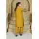 2 Piece Kurti Salwar Embroidery Set - Pure Cotton Collection Stylish Solid Color Light Weight Cotton Fabric Suit Top Bottom Salwar Kameez Indian Pakistani Embroidered Suit For Event Party Outdoor Dress - Golden
