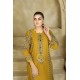 2 Piece Kurti Salwar Embroidery Set - Pure Cotton Collection Stylish Solid Color Light Weight Cotton Fabric Suit Top Bottom Salwar Kameez Indian Pakistani Embroidered Suit For Event Party Outdoor Dress - Golden