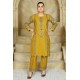 2 Piece Kurti Salwar Embroidery Set - Pure Cotton Collection Stylish Solid Color Light Weight Cotton Fabric Suit Top Bottom Salwar Kameez Indian Pakistani Embroidered Suit For Event Party Outdoor Dress - Golden