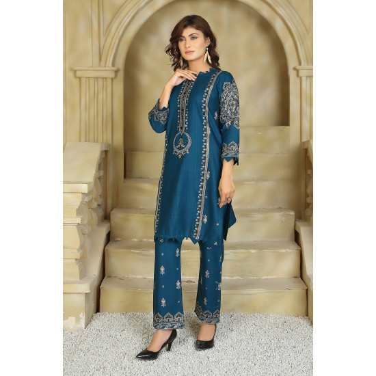 2 Piece Kurti Salwar Embroidery Set - Pure Cotton Collection Stylish Solid Color Light Weight Cotton Fabric Suit Top Bottom Salwar Kameez Indian Pakistani Embroidered Suit For Event Party Outdoor Dress - Dark Blue 2 Piece Kurti Salwar Embroidery Set - Pure Cotton Collection Stylish Solid Color Light Weight Cotton Fabric Suit Top Bottom Salwar Kameez Indian Pakistani Embroidered Suit For Event Party Outdoor Dress - Dark Blue