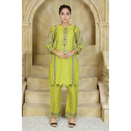 2 Piece Kurti Salwar Embroidery Set - Pure Cotton Collection Stylish Solid Color Light Weight Cotton Fabric Suit Top Bottom Salwar Kameez Indian Pakistani Embroidered Suit For Event Party Outdoor Dress - Green 2 Piece Kurti Salwar Embroidery Set - Pure Cotton Collection Stylish Solid Color Light Weight Cotton Fabric Suit Top Bottom Salwar Kameez Indian Pakistani Embroidered Suit For Event Party Outdoor Dress - Green