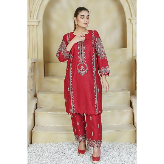 2 Piece Kurti Salwar Embroidery Set - Pure Cotton Collection Stylish Solid Color Light Weight Cotton Fabric Suit Top Bottom Salwar Kameez Indian Pakistani Embroidered Suit For Event Party Outdoor Dress - Maroon 2 Piece Kurti Salwar Embroidery Set - Pure Cotton Collection Stylish Solid Color Light Weight Cotton Fabric Suit Top Bottom Salwar Kameez Indian Pakistani Embroidered Suit For Event Party Outdoor Dress - Maroon