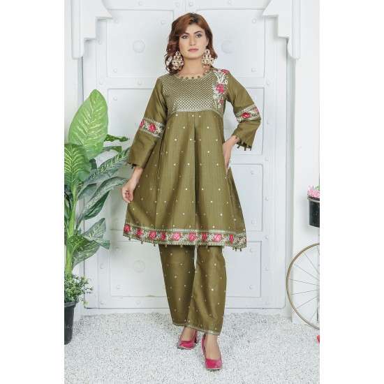 2 Piece Kurti Salwar Embroidery Set - Pure Cotton Collection Stylish Solid Color Light Weight Cotton Fabric Suit Top Bottom Salwar Kameez Indian Pakistani Embroidered Suit For Event Party Outdoor Dress - Dark Green 2 Piece Kurti Salwar Embroidery Set - Pure Cotton Collection Stylish Solid Color Light Weight Cotton Fabric Suit Top Bottom Salwar Kameez Indian Pakistani Embroidered Suit For Event Party Outdoor Dress - Dark Green