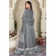 3 Piece Fancy Embroidery Dress - Stylish Light Weight Chiffon Fabric Suit Indian Pakistani Fancy Embroidered Dress For Events Party Outdoor Dress - Gray