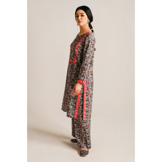 2 Piece Digital Print Kurti Salwar Set - Pure Cotton Collection Stylish Light Weight Cotton Fabric Suit Top Bottom Salwar Kameez Indian Pakistani Printed Suit For Casual Outdoor Dress - Multicolor