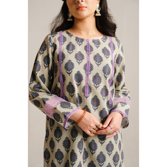  2 Piece Digital Print Kurti Salwar Set - Pure Cotton Collection Stylish Light Weight Cotton Fabric Suit Top Bottom Salwar Kameez Indian Pakistani Printed Suit For Casual Outdoor Dress - Multicolor