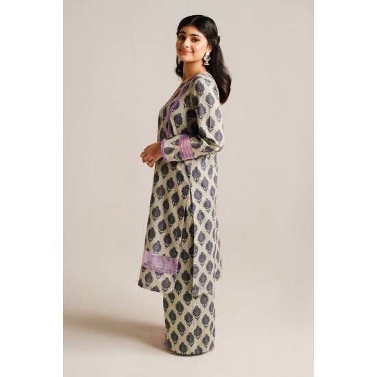  2 Piece Digital Print Kurti Salwar Set - Pure Cotton Collection Stylish Light Weight Cotton Fabric Suit Top Bottom Salwar Kameez Indian Pakistani Printed Suit For Casual Outdoor Dress - Multicolor