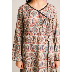 2 Piece Digital Print Kurti Salwar Set - Pure Cotton Collection Stylish Light Weight Cotton Fabric Suit Top Bottom Salwar Kameez Indian Pakistani Printed Suit For Casual Outdoor Dress - Multicolor