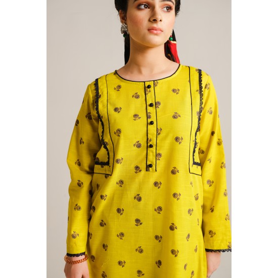 2 Piece Digital Print Kurti Salwar Set - Pure Cotton Collection Stylish Light Weight Cotton Fabric Suit Top Bottom Salwar Kameez Indian Pakistani Printed Suit For Casual Outdoor Dress - Yellow 2 Piece Digital Print Kurti Salwar Set - Pure Cotton Collection Stylish Light Weight Cotton Fabric Suit Top Bottom Salwar Kameez Indian Pakistani Printed Suit For Casual Outdoor Dress - Yellow