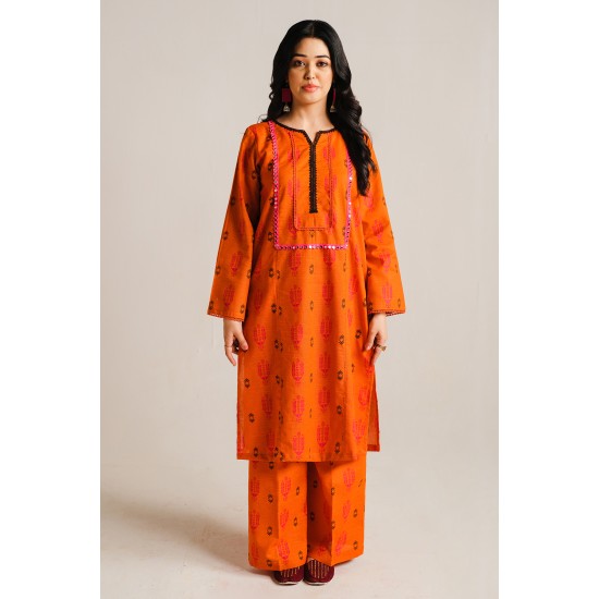 2 Piece Digital Print Kurti Salwar Set - Pure Cotton Collection Stylish Light Weight Cotton Fabric Suit Top Bottom Salwar Kameez Indian Pakistani Printed Suit For Casual Outdoor Dress - Orange 2 Piece Digital Print Kurti Salwar Set - Pure Cotton Collection Stylish Light Weight Cotton Fabric Suit Top Bottom Salwar Kameez Indian Pakistani Printed Suit For Casual Outdoor Dress - Orange