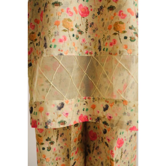 2 Piece Digital Print Kurti Salwar Set - Pure Cotton Collection Stylish Light Weight Cotton Fabric Suit Top Bottom Salwar Kameez Indian Pakistani Printed Suit For Casual Outdoor Dress - Multicolor