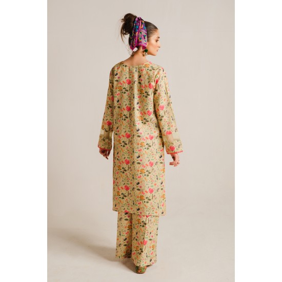 2 Piece Digital Print Kurti Salwar Set - Pure Cotton Collection Stylish Light Weight Cotton Fabric Suit Top Bottom Salwar Kameez Indian Pakistani Printed Suit For Casual Outdoor Dress - Multicolor