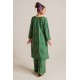 2 Piece Digital Print Kurti Salwar Set - Pure Cotton Collection Stylish Light Weight Cotton Fabric Suit Top Bottom Salwar Kameez Indian Pakistani Printed Suit For Casual Outdoor Dress - Dark Green