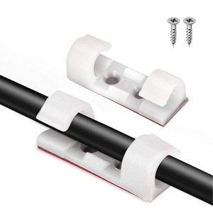 20 Pcs Strong Self Adhesive Cable Winder Management Clips with Screws 